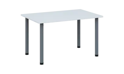 CRTR 120 jídelní stůl, kovová podnož stříbrná, deska 25 mm, 1194x800 mm, bílá